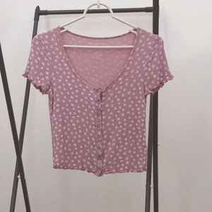floral AEO cropped tee